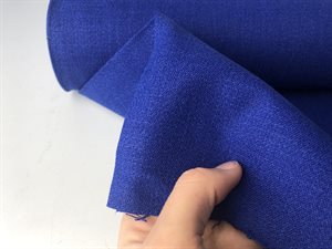 Fastvævet hør/bomuld - med stræk i smuk koboltblå
